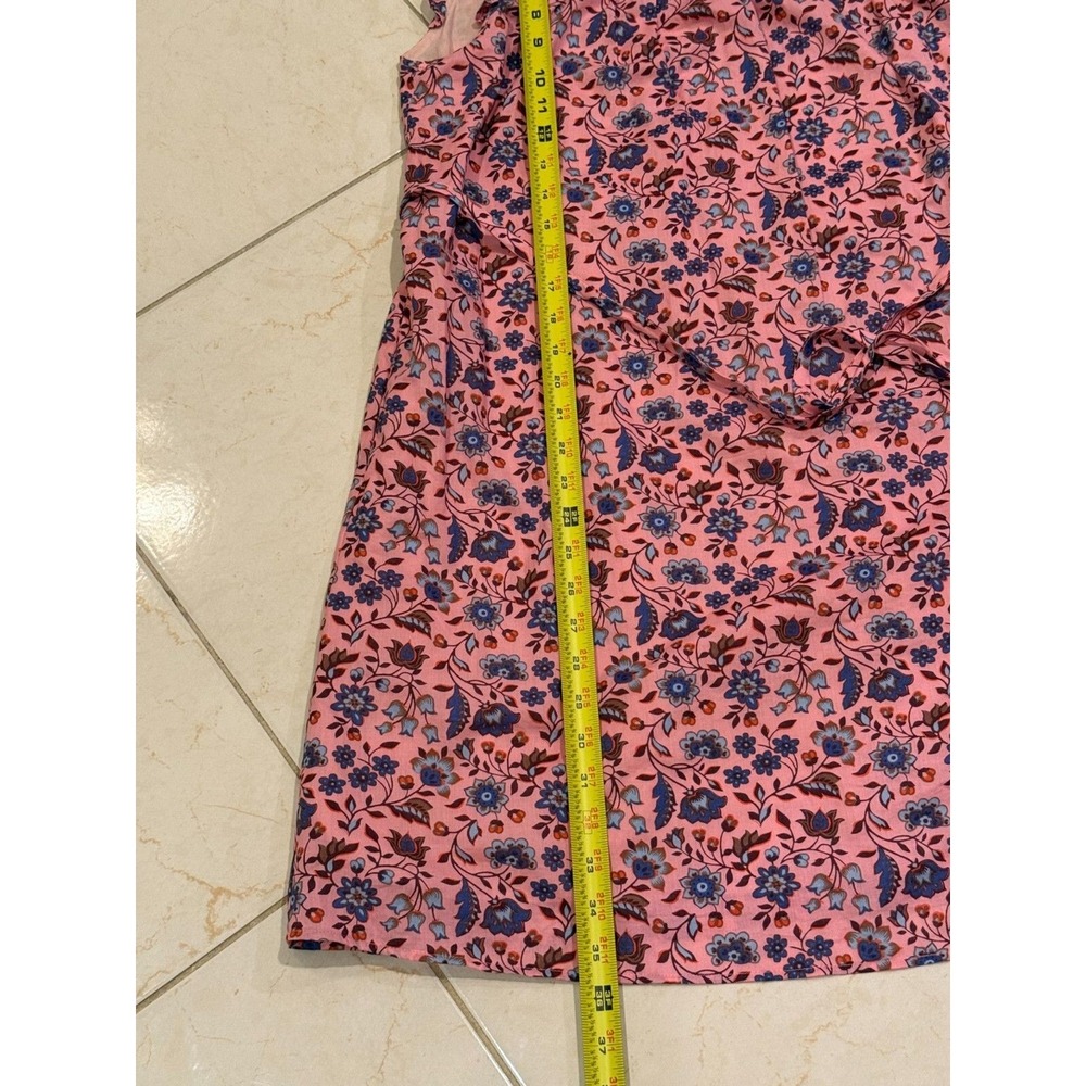 Boden Floral Sleeveless Smocked Mini Dress ruffles Pink size 6 Spring/summer - Picture 9 of 12